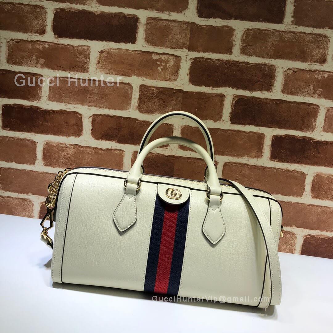 Gucci Ophidia Medium Top Handle Bag White 524532